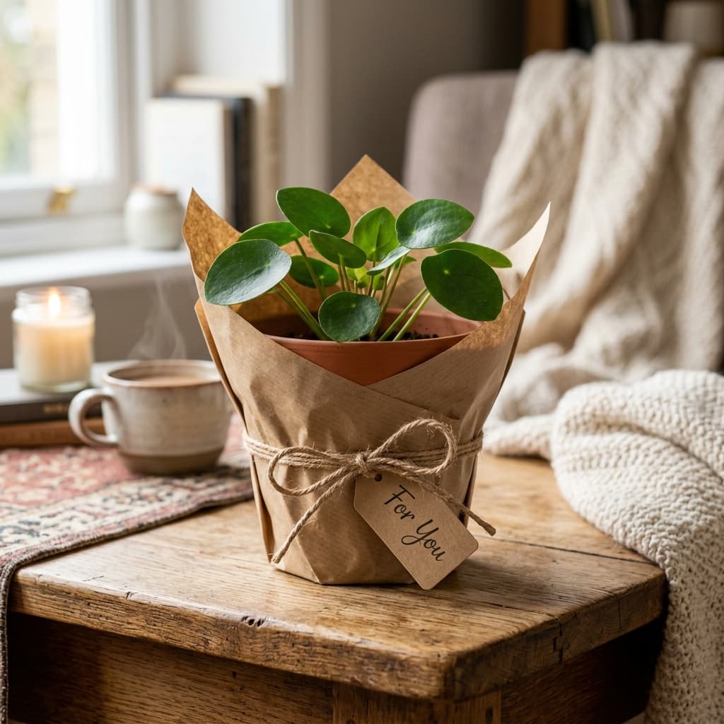 Beautifully wrapped plant gift